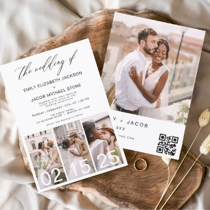 Papier Budget Le Mariage du code QR minimaliste Simple