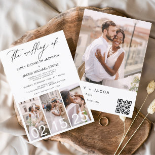 Papier Budget Le Mariage du code QR minimaliste Simple