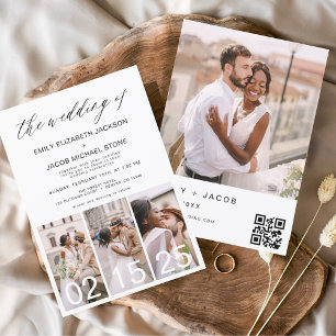 Papier Budget Le Mariage du code QR minimaliste Simple