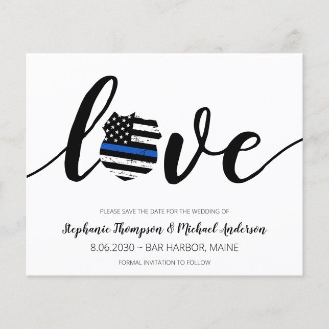 Papier Budget Léger Ligne Bleue Police Mariage thématique (Devant)