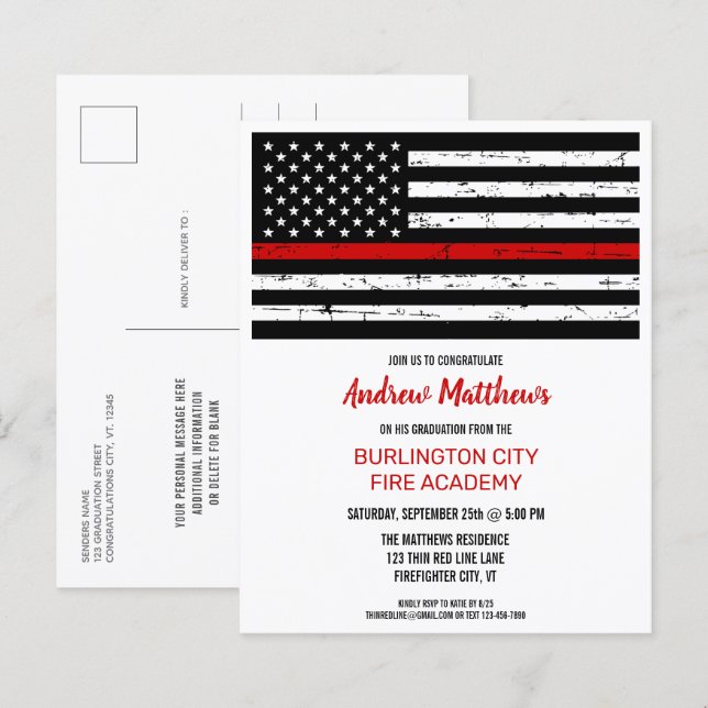 Papier Budget Léger Red Line Loi Pompier Diplôme (Devant / Derrière)