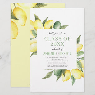 Papier Budget Lemon Moderne Classe de 2023 Invitation