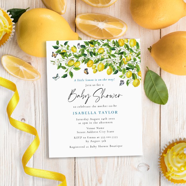 Papier Budget Lemon Summer Baby shower Invitation (Créateur téléchargé)