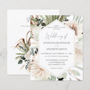 Papier Budget LG Texte Boho Eucalyptus Palm Mariage Flora