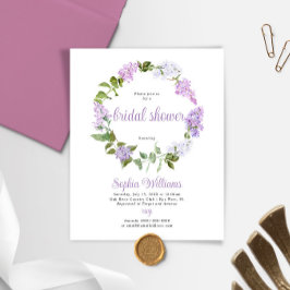 Papier Budget Lilac Fleurs nuptiales Invitation à la douc