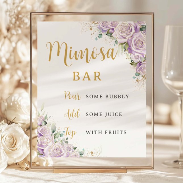 Papier Budget Lilac Purple Rose Floral Fleurs Mimosa Bar (Créateur téléchargé)