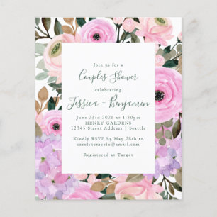 Papier Budget Lilac Rose Floral Frappe Couples Douche