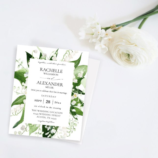 Papier Budget Lily de la Vallée Blanc Floral Mariage 2 (Créateur téléchargé)