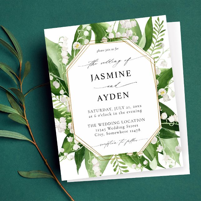 Papier Budget Lily de la Vallée Mariage floral blanc (Créateur téléchargé)