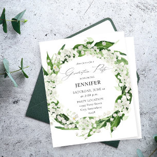 Papier Budget Lily de la Valley Floral Graduation Party