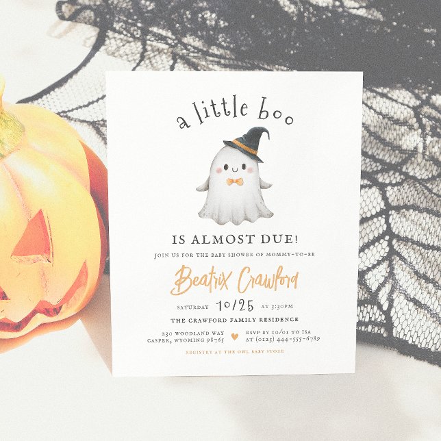 Papier Budget Little Boo Halloween Baby shower garçon (Créateur téléchargé)
