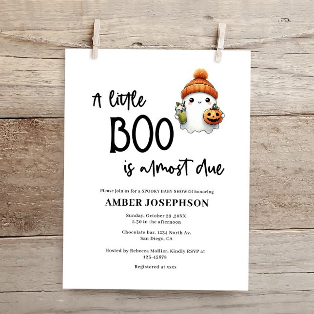 Papier Budget Little Boo Halloween Baby shower Invitation (Créateur téléchargé)