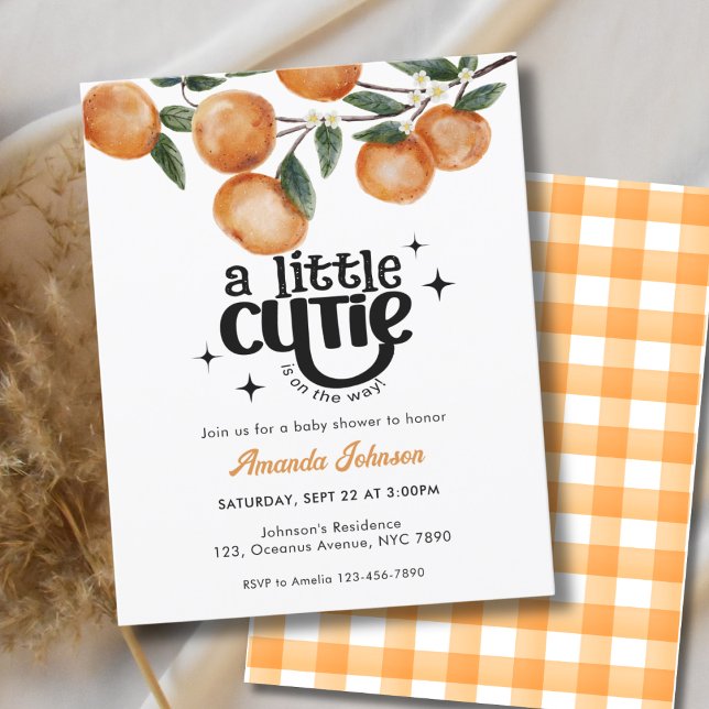 Papier Budget Little Cutie Citrus Orange Baby shower (Créateur téléchargé)