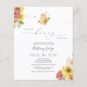 Papier Budget Little Honey Bee Baby shower Invitation