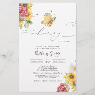 Papier Budget Little Honey Bee Baby shower Invitation