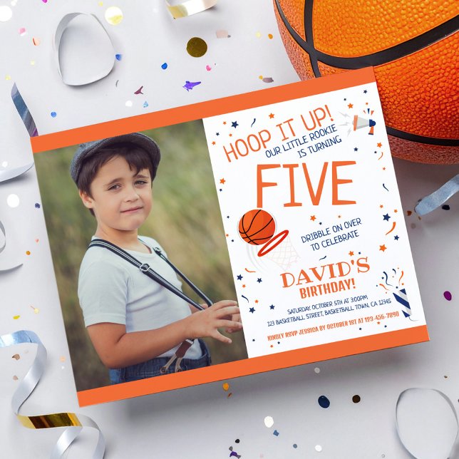 Papier Budget Little Rookie Basketball photo Anniversaire (Créateur téléchargé)