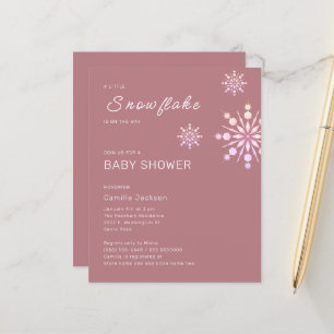 Papier Budget Little Snowflake Baby shower d'hiver rose