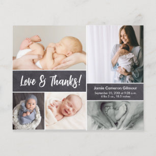 Papier Budget Love et Merci photo Collage Baby shower