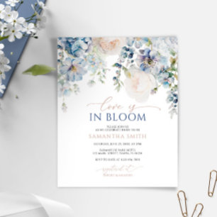 Papier Budget Love in Bloom Blue Shower Invitation