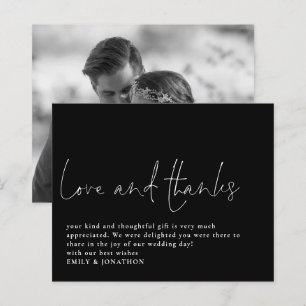 Papier Budget Love Merci Mariage photo Merci noir