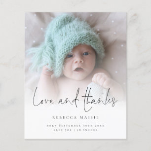 Papier Budget Love Thanks Photo Overlay Birth Annonce