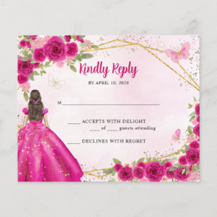 Papier Budget Magenta Pink Glam or Floral Princesse RSVP