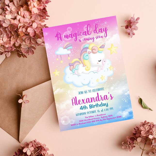 Papier Budget Magique Unicorn Rainbow fête d'anniversaire (Créateur téléchargé)