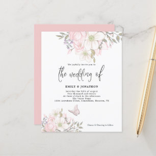 Papier Budget Magnolia Butterfly Faire-part de mariage