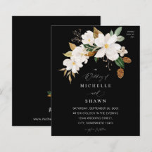 Budget Magnolia Mariage Floral blanc - Noir