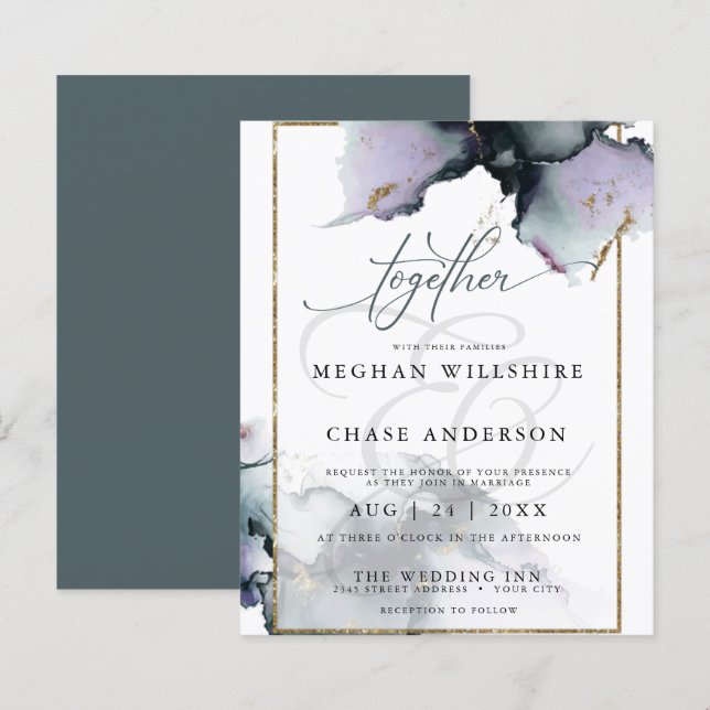 Papier Budget, mais beau Améthyste bouché et bleu ardoise (Devant / Derrière)