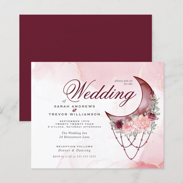 Papier Budget Mais Beau Croissant Rustique Lune Mandala (Devant / Derrière)