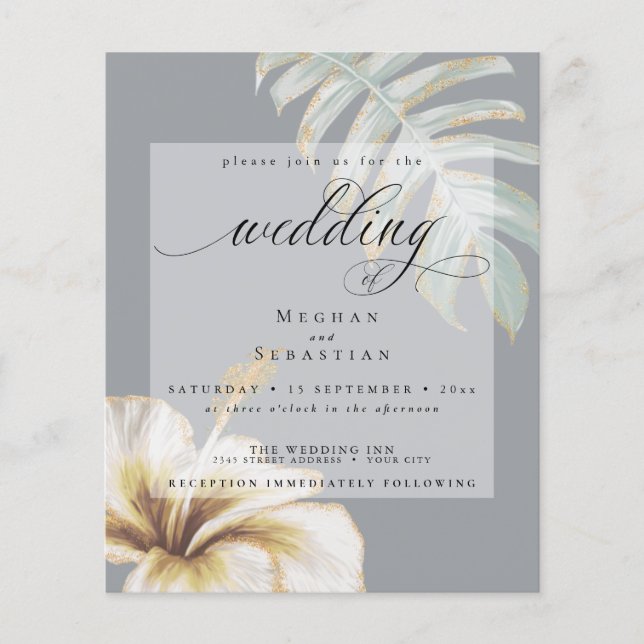 Papier Budget Mais Beau Hibiscus Jaune Or Mariage Or (Devant)