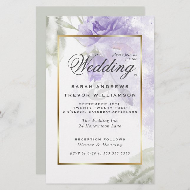 Papier Budget mais beaux Roses rustiques violets (Devant / Derrière)