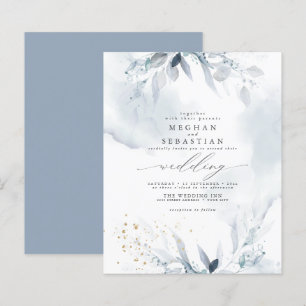 Papier Budget Mais Belle Elégante Aquarelle Bleue