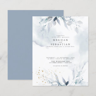 Papier Budget Mais Belle Elégante Aquarelle Bleue