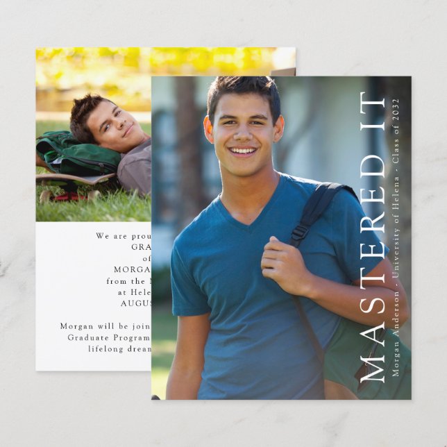 Papier BUDGET Maîtrise Il Faire-part Diplômée (Devant / Derrière)