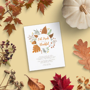 Papier Budget Mangez Boire et être Thanksgiving