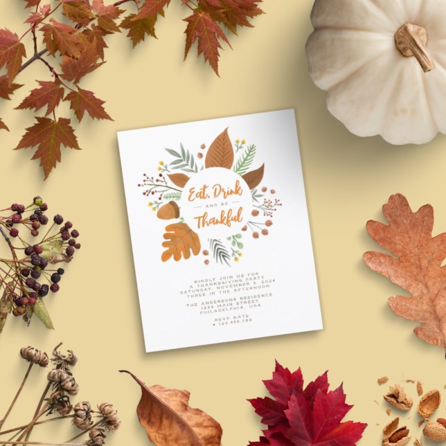 Papier Budget Mangez Boire et être Thanksgiving (Créateur téléchargé)