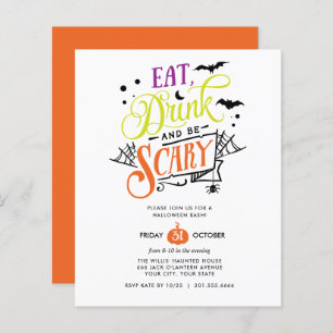 Papier BUDGET Mangez un verre et soyez effrayant Hallowee