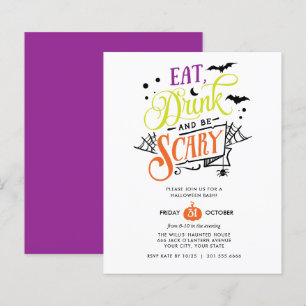 Papier BUDGET Mangez un verre et soyez effrayant Hallowee