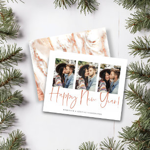 Papier Budget manuscrit du Nouvel An Rose marbre d'or