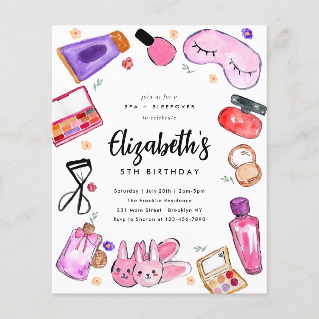 Papier Budget Maquillage Filles Spa de l'aube de bois d'o (Devant)