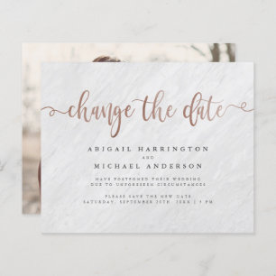 Papier Budget Marbre & Rose Gold Script Modifier La Date