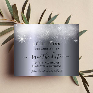 Papier Budget mariage argent neige enregistrer la date