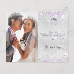 Papier Budget mariage argent violet photo merci