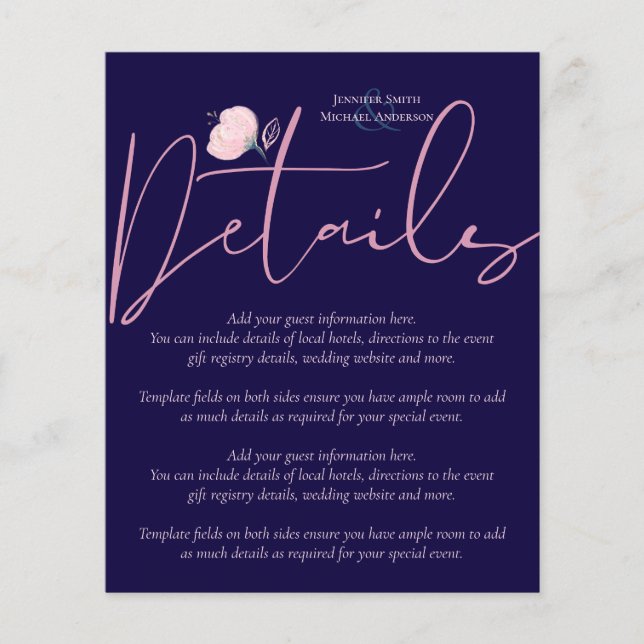 Papier Budget Mariage bleu bleu bleu bleu bleu rose rose (Devant)