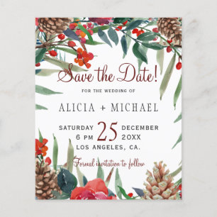 Papier Budget mariage champêtre floral faire part de date