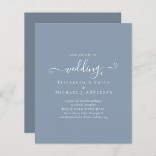 Papier Budget Mariage classique simple DUSTY BLEU