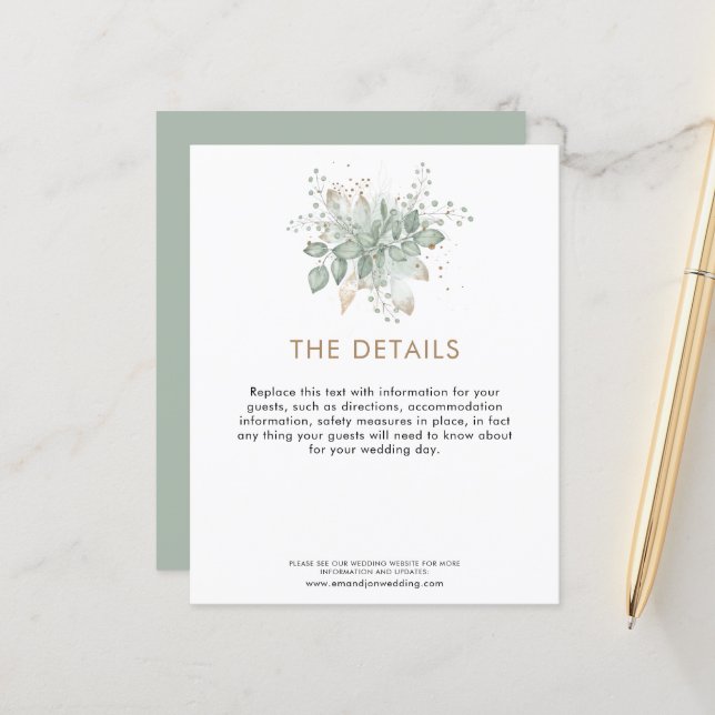 Papier Budget Mariage Détails Invité Boîtier de remplissa (Devant/Arrière en situation)