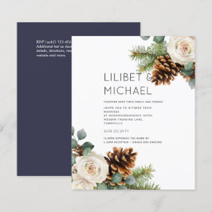Papier BUDGET Mariage d'hiver Eucalyptus Verdure Roses